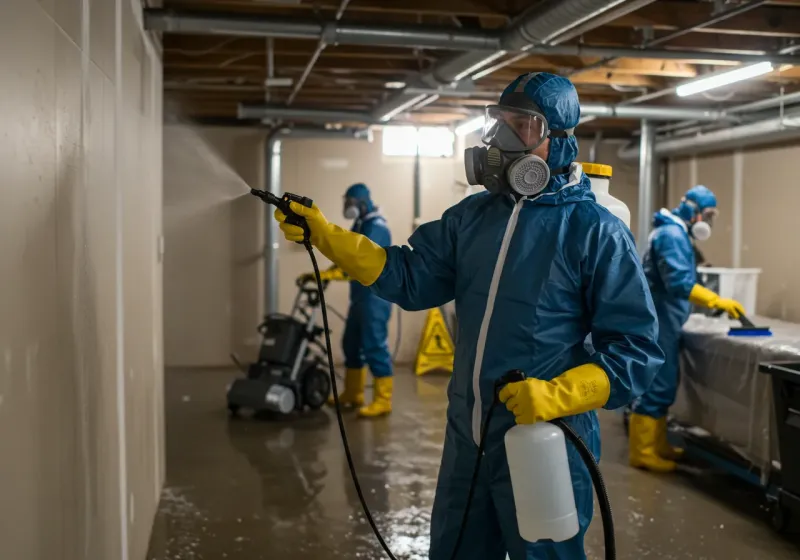 Basement Sanitization and Antimicrobial Treatment process in Wells County, IN